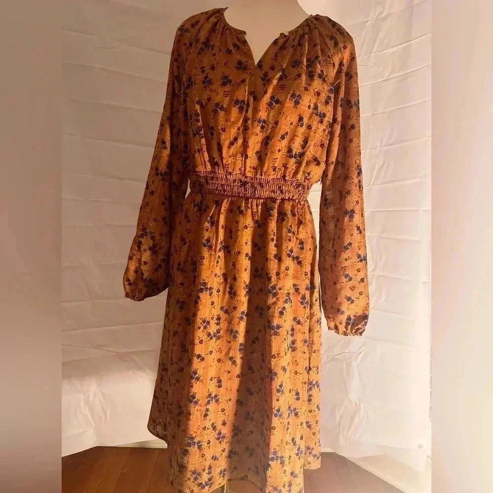 NWT Draper James Multicolored Midi Wrap Tiered Dress